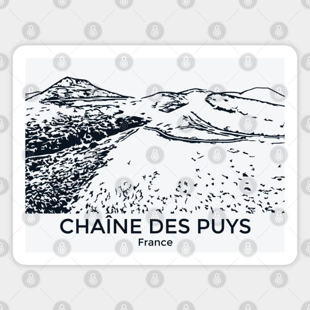 Chaîne des Puys - France Magnet by Lakeric